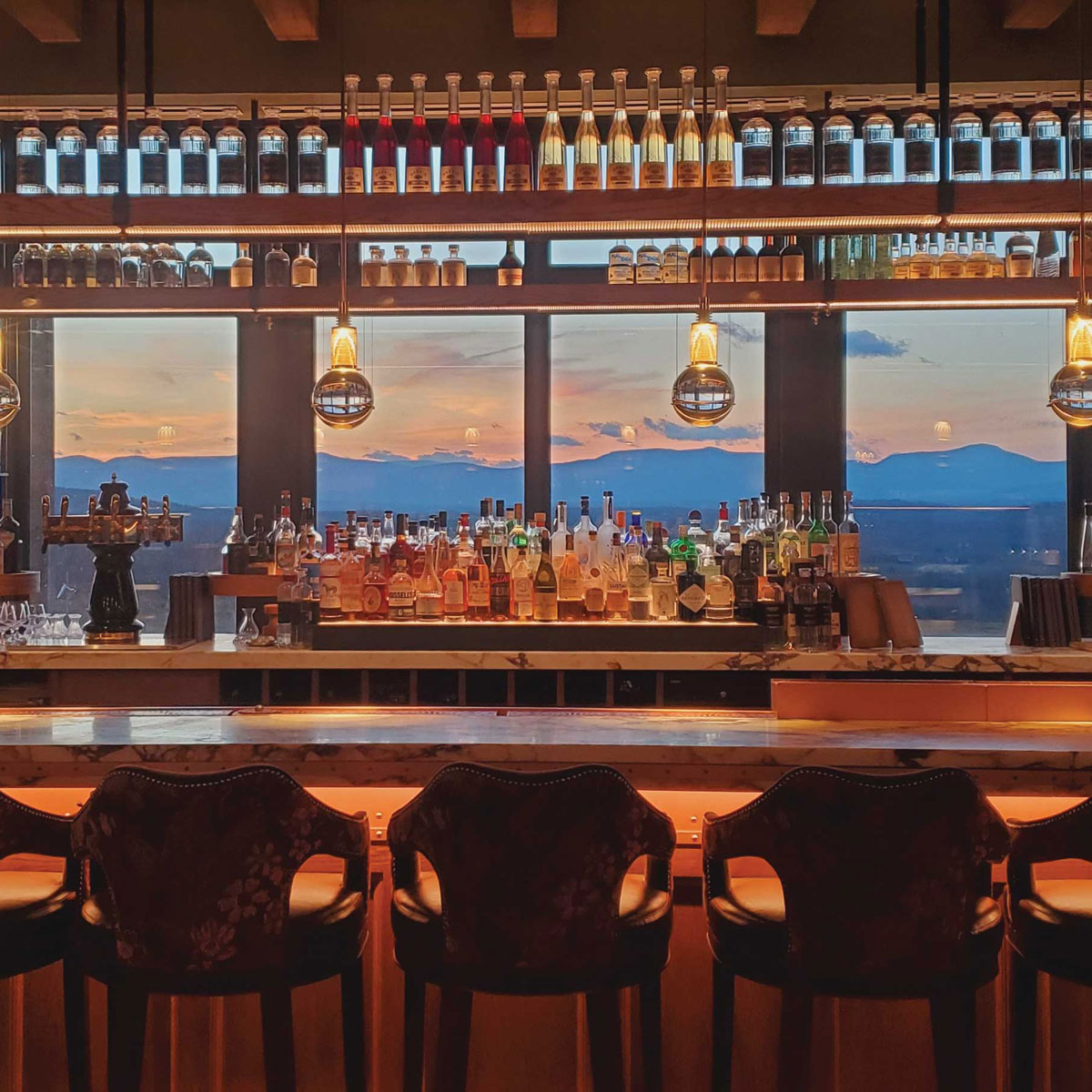 Klocke Estate's bar at sunset